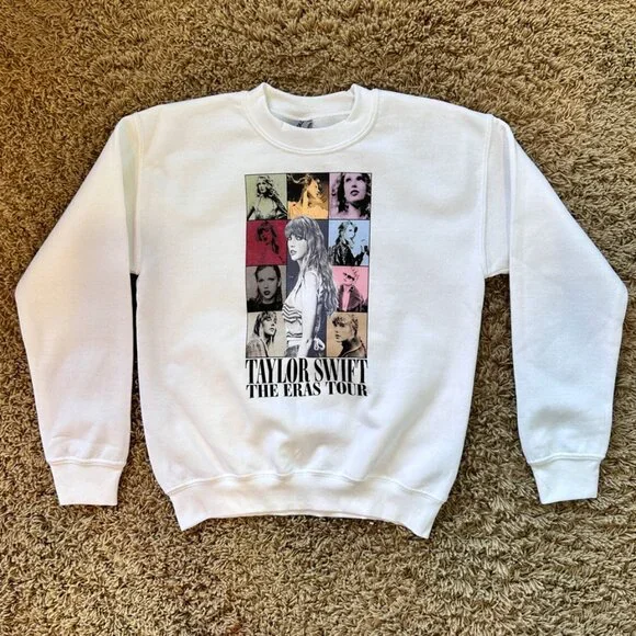Taylor Swift White Eras Tour Crewneck Sweatshirt in YOUTH Size SMALL - NWOT New! - Picture 2 of 5